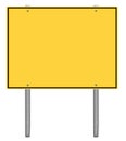 Yellow and black caution road sign Royalty Free Stock Photo