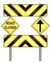 Yellow and black caution road sign Royalty Free Stock Photo