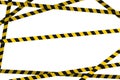 Yellow Black Caution Tape Border Frame Background vector illustrations isolated on white background EPS file Royalty Free Stock Photo