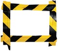 Yellow Black Caution Warning Barricade Tape Notice Sign Frame, Horizontal Adhesive Sticker Background, Diagonal Hazard Stripes