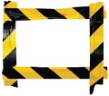 Yellow Black Caution Warning Barricade Tape Notice Sign Frame, Horizontal Adhesive Sticker Background, Diagonal Hazard Stripes Royalty Free Stock Photo