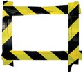 Yellow Black Caution Warning Tape Notice Sign Frame, Horizontal Adhesive Sticker Background, Diagonal Hazard Stripes Signal Safety Royalty Free Stock Photo