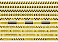 Yellow black checkered  diagonal danger  caution  barricade  barrier  hazard  warning reflective tapes Royalty Free Stock Photo