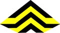 Yellow and Black Chevron Pattern Graphic Design Element Royalty Free Stock Photo