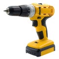 Yellow and Black Cordless Power Drill with Battery Pack Keywords: drill, power tool, cordless Royalty Free Stock Photo