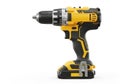 Yellow and black cordless power drill isolated on white background Royalty Free Stock Photo
