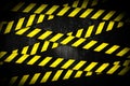 Yellow and black cordon tape