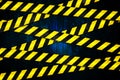 Yellow and black cordon tape