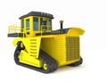 Yellow black crawler tractor 3d illustration, 3d render