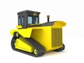 Yellow black crawler tractor 3d illustration, 3d render