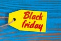 Yellow Black Friday sales tag. Design for sale, discount, advertising, marketing price tags of clothes, furnishings