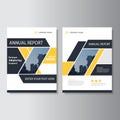 Yellow black geometric Vector annual report Leaflet Brochure Flyer template design, book cover layout design Royalty Free Stock Photo