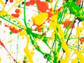 Yellow black green spilled paint spilled Royalty Free Stock Photo