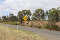 Yellow and black lane indicator with arrows sign Royalty Free Stock Photo