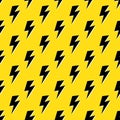 Yellow and Black Lightning Bolt Seamless Pattern Royalty Free Stock Photo