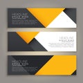 Yellow and black minimal style set of web banners