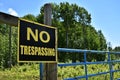 Yellow And Black No Trespassing Sign