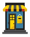 A yellow and black Notice of Default sticker on the front door of a cookieter home indicating the first step towards