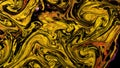 Yellow and black psychedelic patterns of multi-colored paints mixed with each other