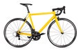 Yellow black racing sport road bike bicycle racer isolated Royalty Free Stock Photo