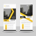 Yellow black roll up business brochure flyer banner design , cover presentation abstract geometric background, modern publication Royalty Free Stock Photo