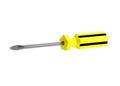 Yellow-black screwdriver isolated on a white background. 3d rend