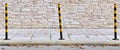 Yellow Black Street Posts Royalty Free Stock Photo