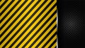 Yellow and black stripes on black perforated background metal Royalty Free Stock Photo