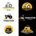 Yellow and black Tractor logo vector set design Royalty Free Stock Photo