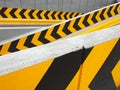 Yellow and black traffic lines