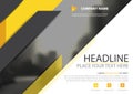 Yellow black triangle business brochure flyer cover vector design, Leaflet advertising abstract background, Modern poster magazine Royalty Free Stock Photo