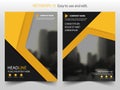 Yellow black triangle Vector Brochure annual report Leaflet Flyer template design, book cover layout design, Royalty Free Stock Photo