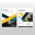 Yellow black Vector annual report Leaflet Brochure Flyer template design, book cover layout design, abstract business Royalty Free Stock Photo