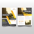 Yellow black Vector annual report Leaflet Brochure Flyer template design, book cover layout design, abstract business presentation Royalty Free Stock Photo