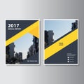 Yellow black Vector annual report Leaflet Brochure Flyer template design, book cover layout design Royalty Free Stock Photo