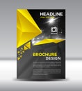 Yellow and black Vector brochure flyer and cover template polygon vector illustration Size A4 Royalty Free Stock Photo