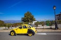 Yellow and Black Volkswagen Beetle Classic Car Parade in Tanneron, France Royalty Free Stock Photo