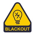 yellow blackout icon. power outage sticker. Royalty Free Stock Photo