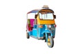 Yellow and blue auto rickshaw