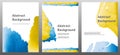 Yellow and blue banner template with abstract elements Royalty Free Stock Photo