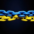 Yellow blue chain, a symbol of the strong and courageous unity people of Ukraine.