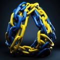 Yellow blue chain, a symbol of the strong and courageous unity people of Ukraine.