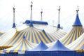 Yellow and Blue Circus Tent Royalty Free Stock Photo