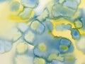 Yellow and blue colors watercolor background. Abstract primary colors