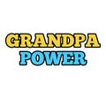 Yellow blue cyan Grandpa Power logo design