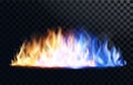 Yellow and blue fire flame Royalty Free Stock Photo