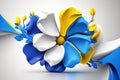 Yellow-blue flower, peaceful concept in Ukraine