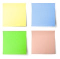Yellow, blue, green and pink note paper Royalty Free Stock Photo