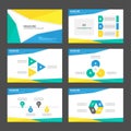 Yellow blue green presentation template Infographic elements flat design set for brochure flyer leaflet marketing Royalty Free Stock Photo