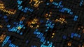 Yellow and blue HEX programming code 3D rendering Royalty Free Stock Photo